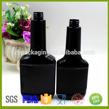 PET SGS genehmigt Promotion nachfüllbare flache schwarze leere Kunststoff-Kraftstoff-Additiv-Flasche mit Schraubverschluss